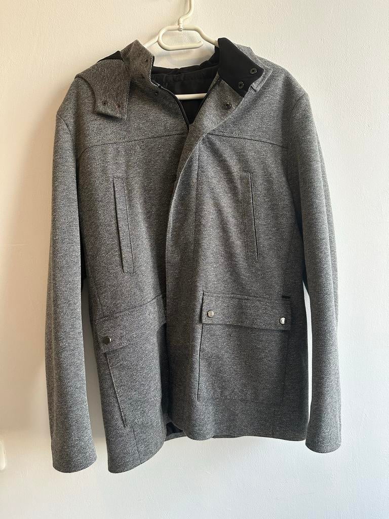 Grijze jas van Zara, maat L, Ophalen, Gedragen, Maat 52/54 (L), Grijs