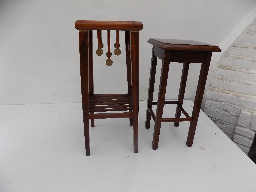 Vintage tafeltje plantenkrukje bijzettafeltje etagiere, Ophalen of Verzenden, Gebruikt, Hout
