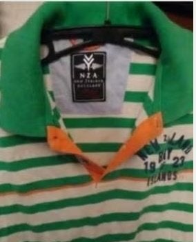 Als nieuw polo shirt NEW ZEALAND NZA groen wit streep M, Kleding | Heren, Ophalen of Verzenden, Zo goed als nieuw, Maat 48/50 (M)