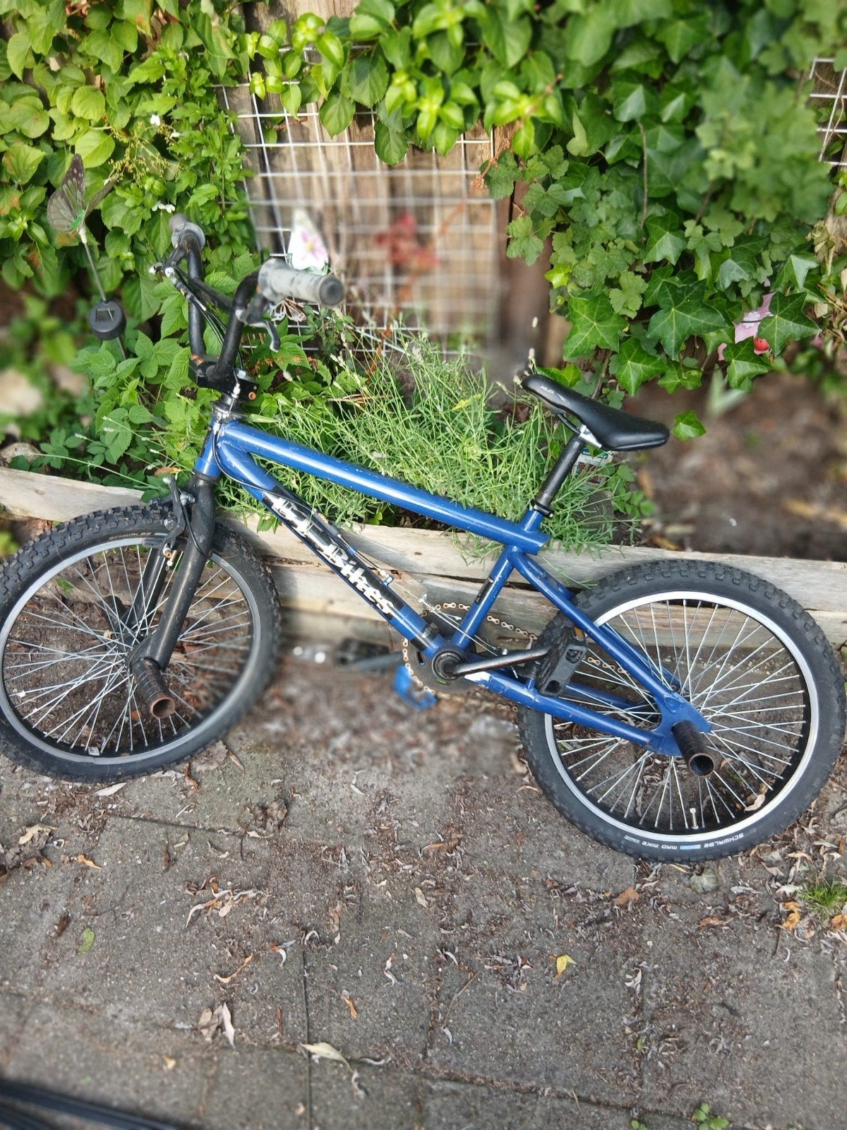 Blauwe BMX-fiets - Gebruikt, goede staat, Fietsen en Brommers, Fietsen | Crossfietsen en BMX, Ophalen, Staal, Voetsteunen, 16 tot 20 inch