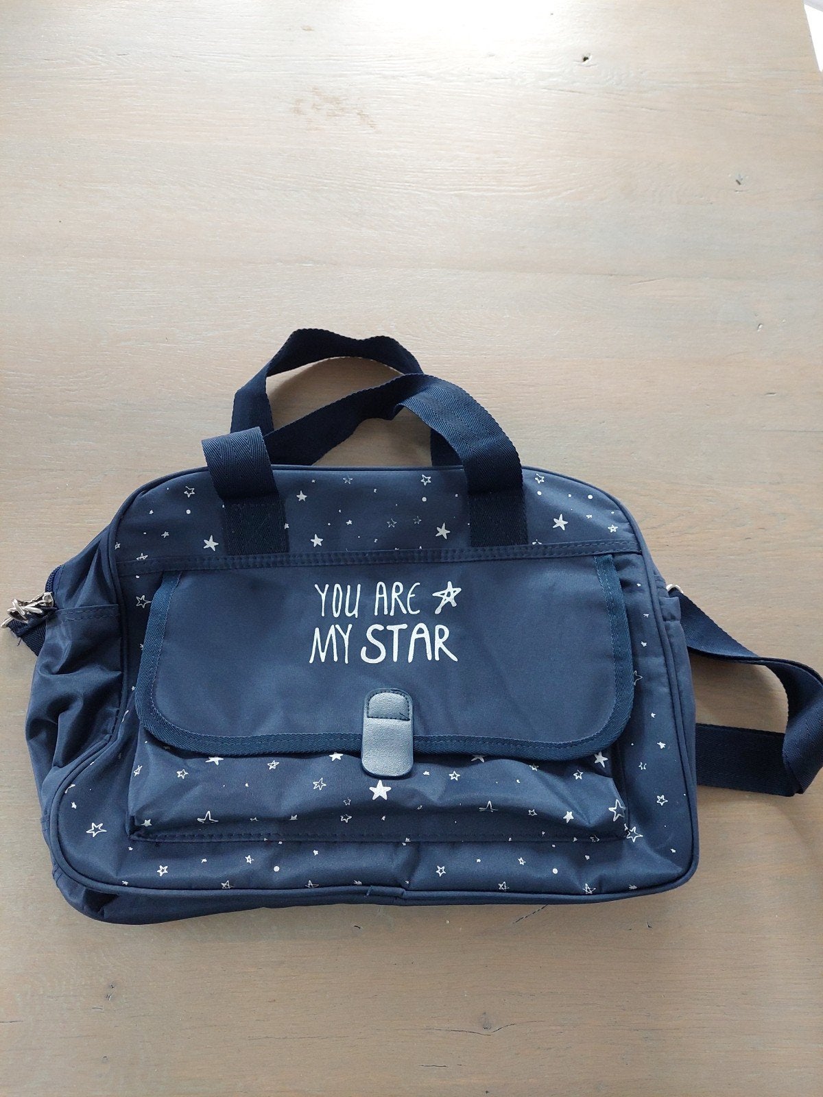 Donkerblauwe tas met sterren en tekst 'You are my star', Ophalen of Verzenden, Zo goed als nieuw, Blauw, Overige merken