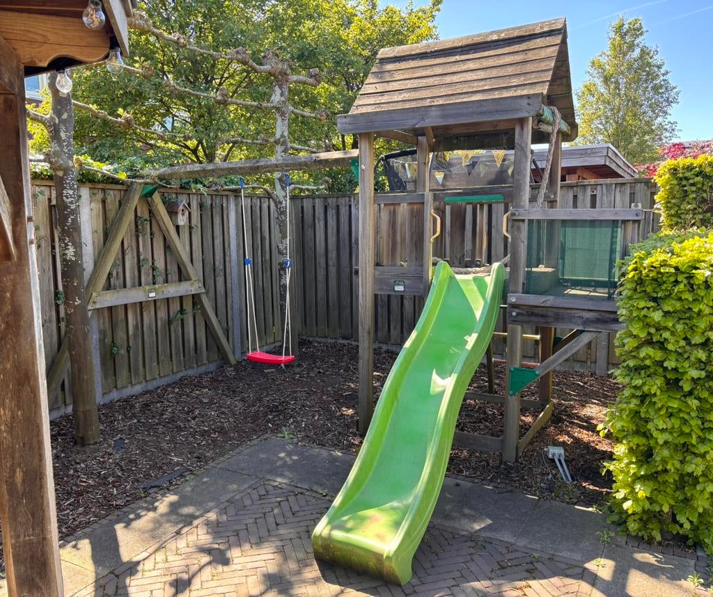 Jungle Gym speeltoestel met glijbaan en schommel, Ophalen, Gebruikt, Schommel, Aanbouwonderdeel