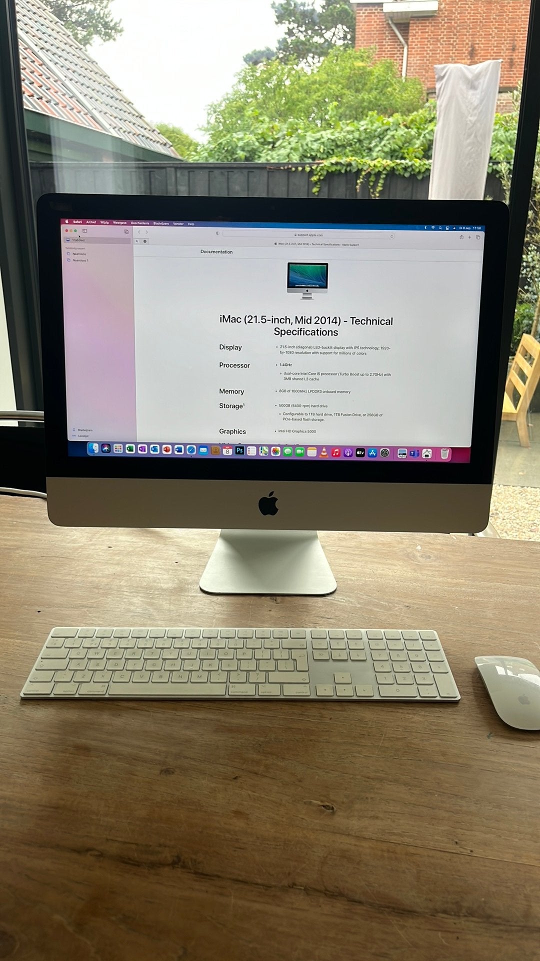 Apple iMac (21.5-inch, Mid 2014) met Magic Keyboard en muis, Computers en Software, Gebruikt, 8 GB, Ophalen of Verzenden, IMac