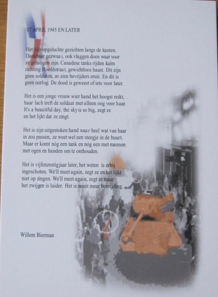 gedicht op kaart - bevrijding april 1945 en later - nieuw, Verzamelen, Verzenden, 1980 tot heden, Ongelopen, Overige thema's