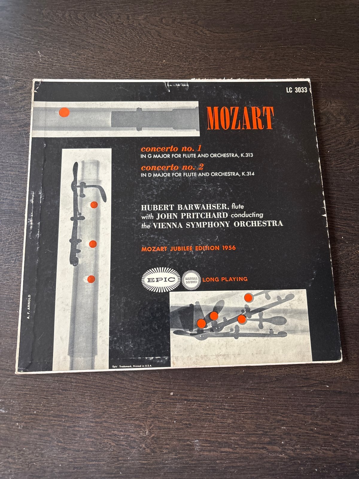 Mozart Fluitconcerten 1 & 2 - Hubert Barwahser LP, Ophalen of Verzenden, Classicisme, Gebruikt, Orkest of Ballet