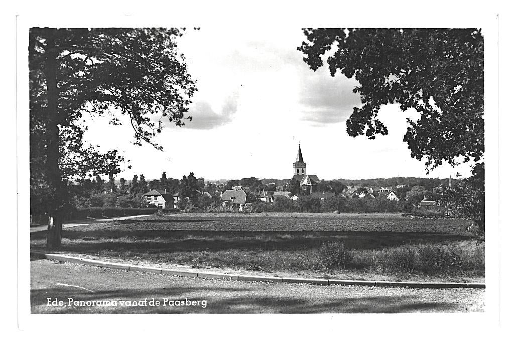 948007 Ede Panorama 1955 Gelopen met postzegel, Ophalen of Verzenden, 1940 tot 1960, Gelopen, Gelderland