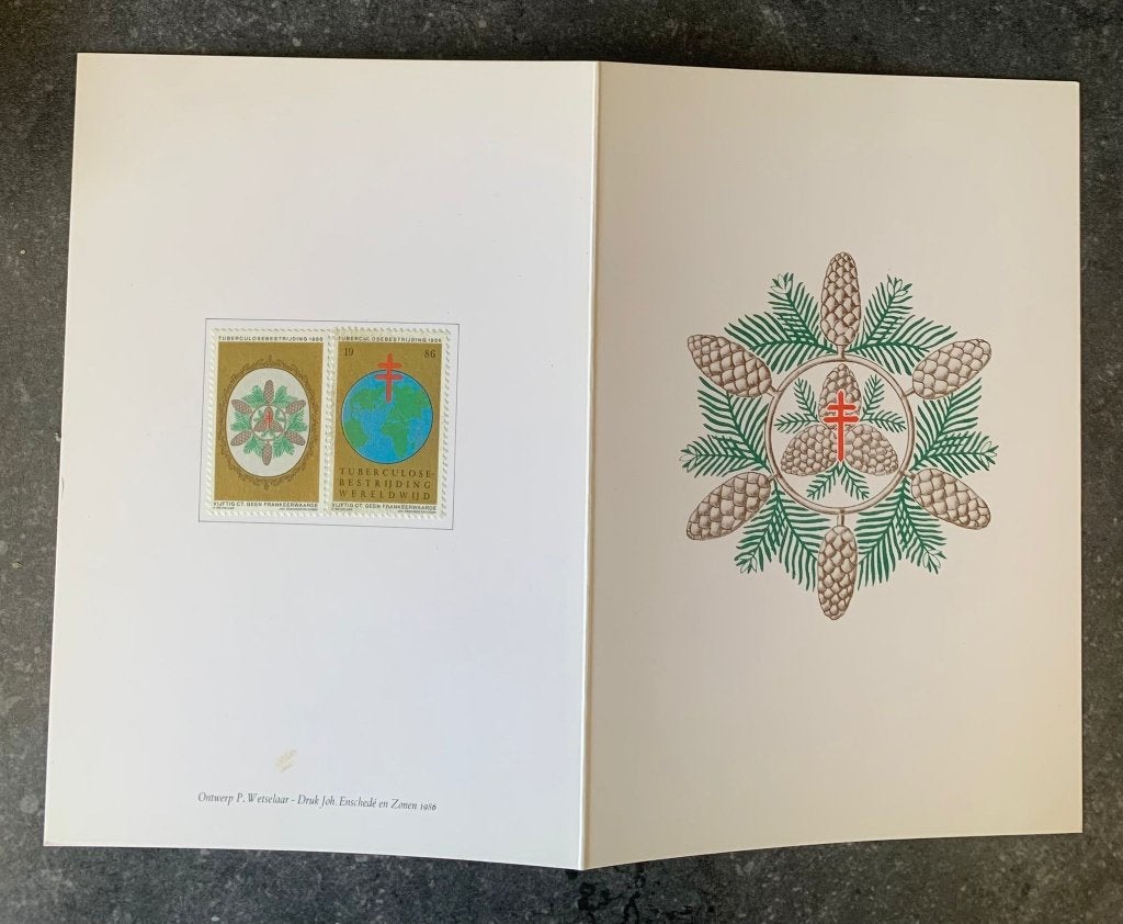 Sluitzegels tbc tuberculose '86 bedank kaart, Verzenden, Na 1940, Postfris