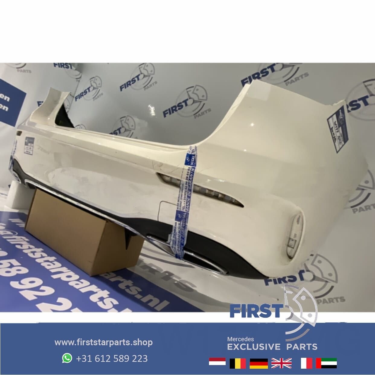 W177 A KLASSE AMG ACHTERBUMPER WIT COMPLEET Mercedes 2018-20, Gebruikt, -, Ophalen of Verzenden, Achter