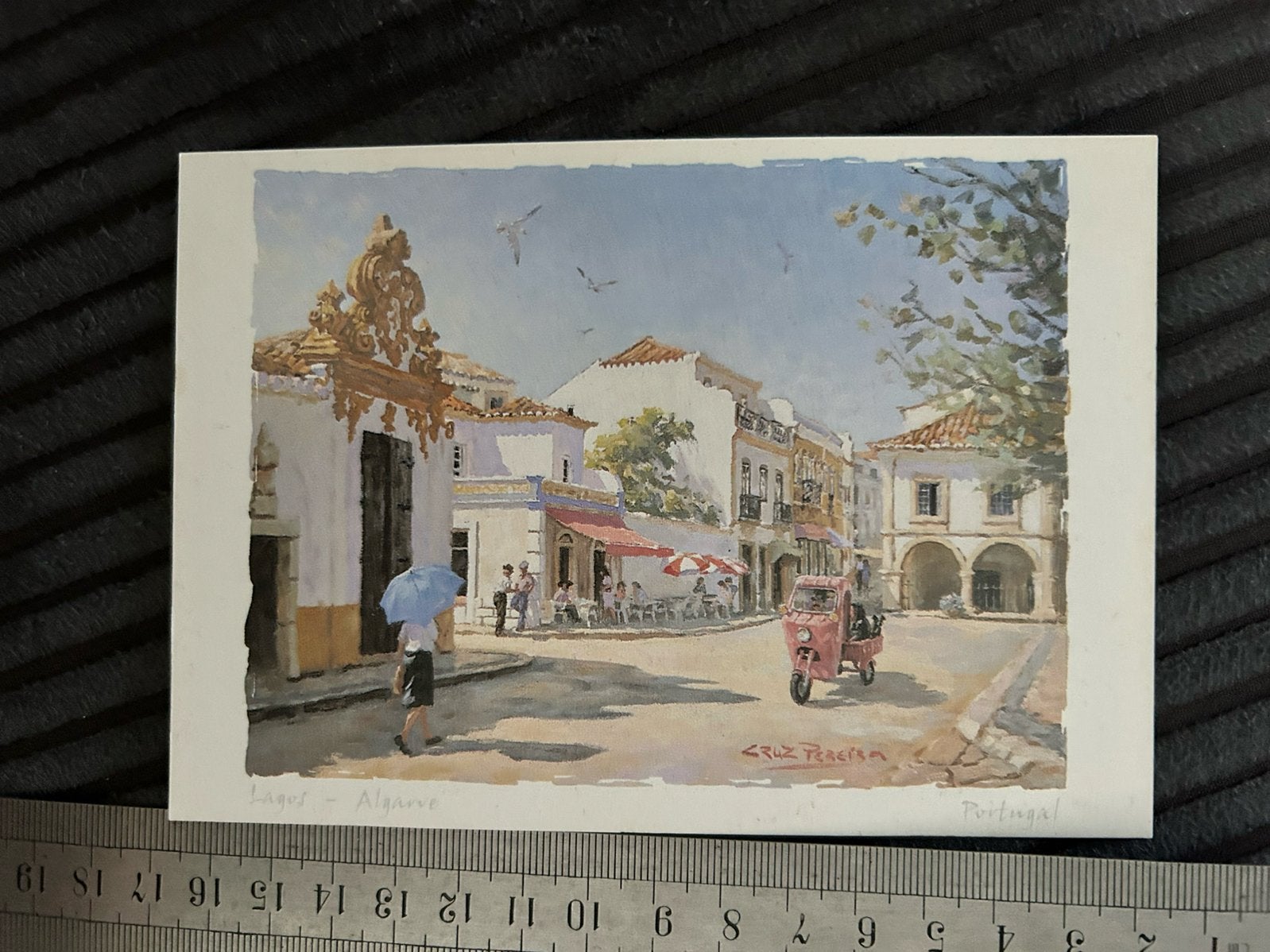 115. Kunstkaart Algarve Portugal Dorpje, Ophalen of Verzenden, 1980 tot heden