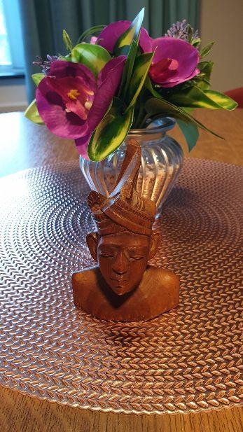 1 borst buste beeld man indonesie bali ongeveer 10,5 cm, Ophalen, Minder dan 20 cm, Buste, Hout