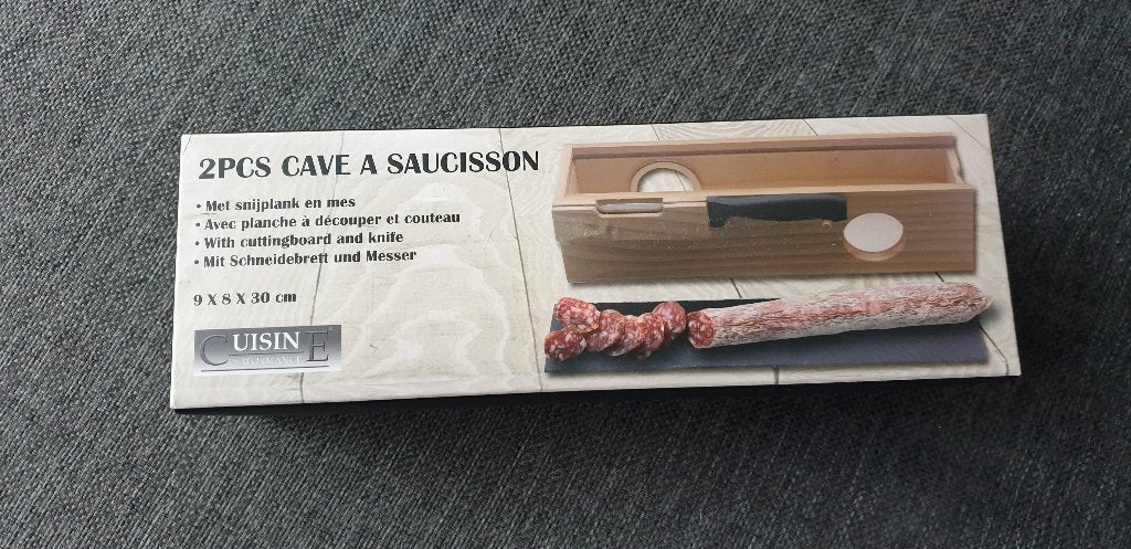 Borrelkistje met snijplank en mes, Snij-/serveerplank, Ophalen of Verzenden, Nieuw, Hout