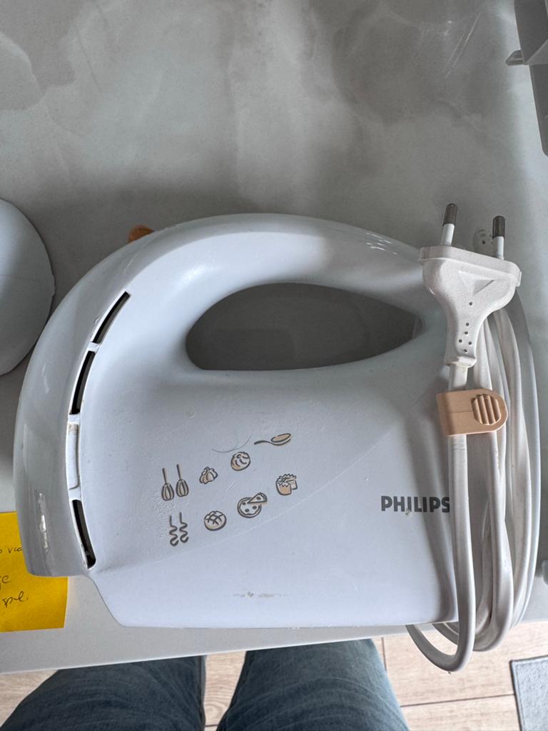 Philips Handmixer HR 1560/61/65 met kom en gardes, Witgoed en Apparatuur, Keukenmixers, Gebruikt, 2 tot 3 liter, 3 snelheden of meer