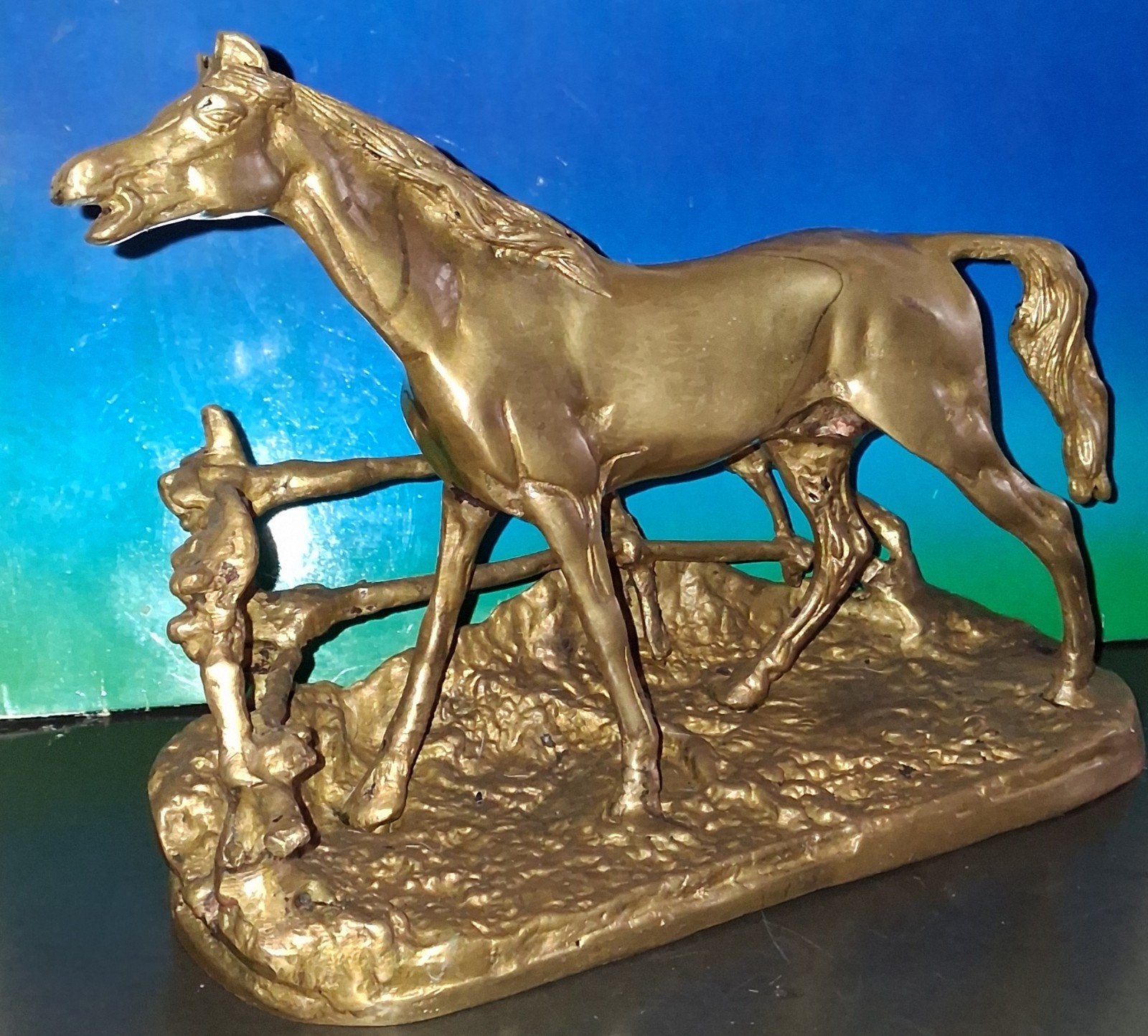 PIERRE-JULES MÉNE (1810-1879),Cheval à la barrière. 24/17 cm, Antiek en Kunst, Ophalen, Brons