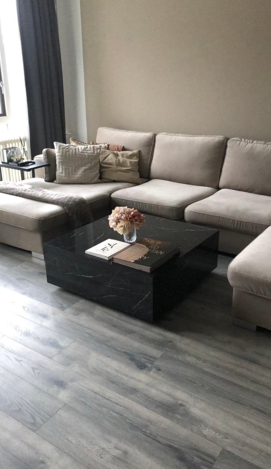 Luxe u bank beige, Huis en Inrichting, Ophalen, Gebruikt
