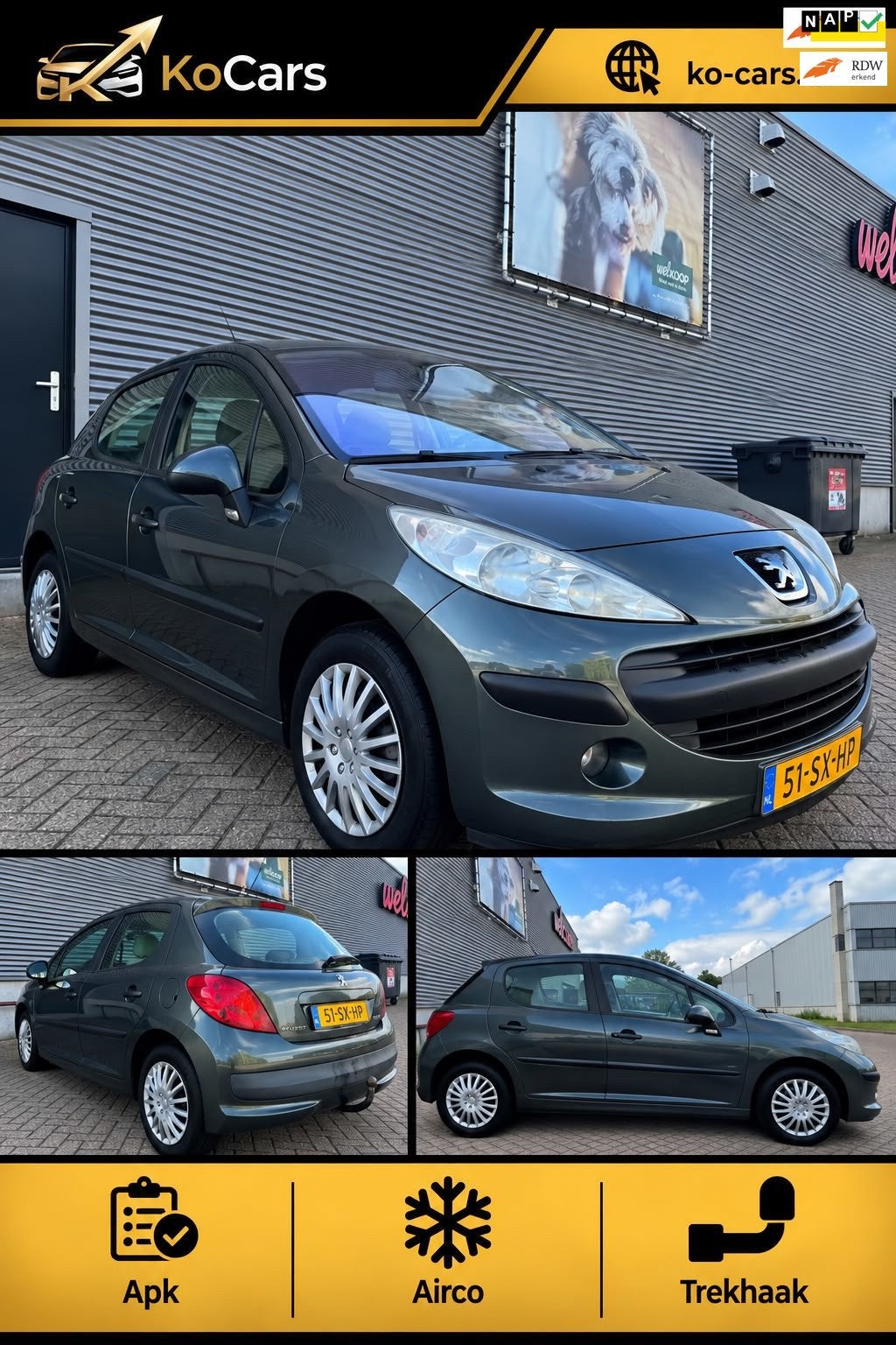 Peugeot 207 / Apk / Airco / Trekhaak, Auto's, Voorwielaandrijving, Gebruikt, Bedrijf, Handgeschakeld