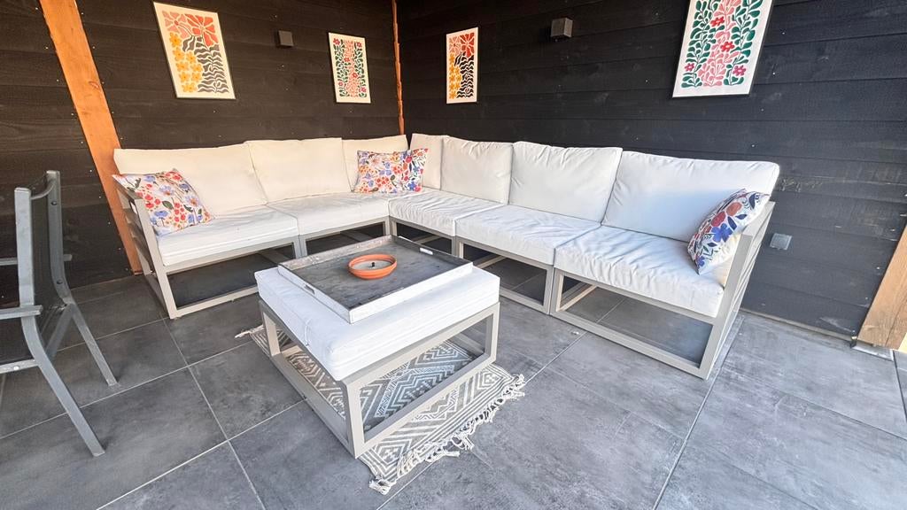 Hoek Lounge Set, Tuin en Terras, Tuinsets en Loungesets, Ophalen, Zo goed als nieuw, Aluminium, Loungeset