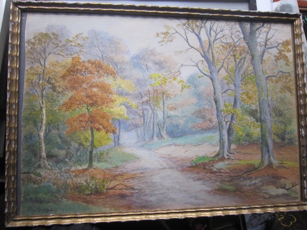 Jac. W. van ROSSUM, (Piet. Scheen ) Mooi Pastel  Bosgezicht, Antiek en Kunst, Ophalen, Expressionistisch, Landschap, Papier