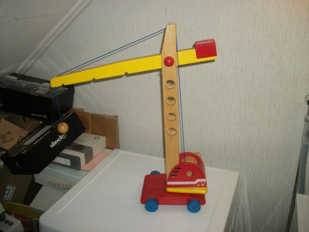 Houten rijdende kraanwagen, Ophalen, Gebruikt