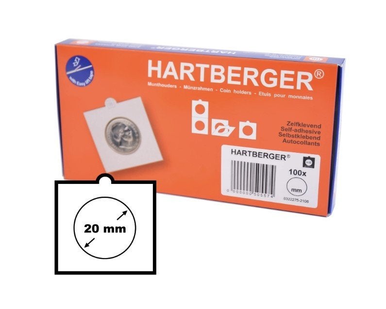 Hartberger Munthouders 20mm zelfklevend (100 stuks), Postzegels en Munten, Ophalen of Verzenden, Overige typen