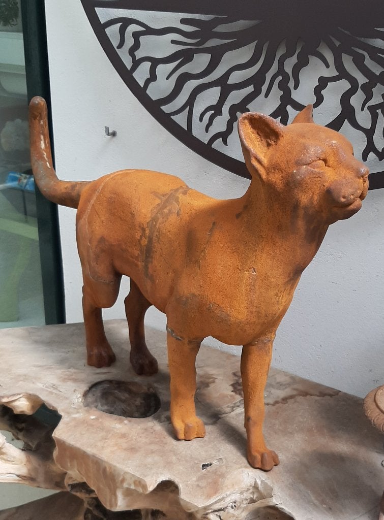 Gietijzeren beeld van een kat, NIET, Nieuw, Ophalen of Verzenden, NIET