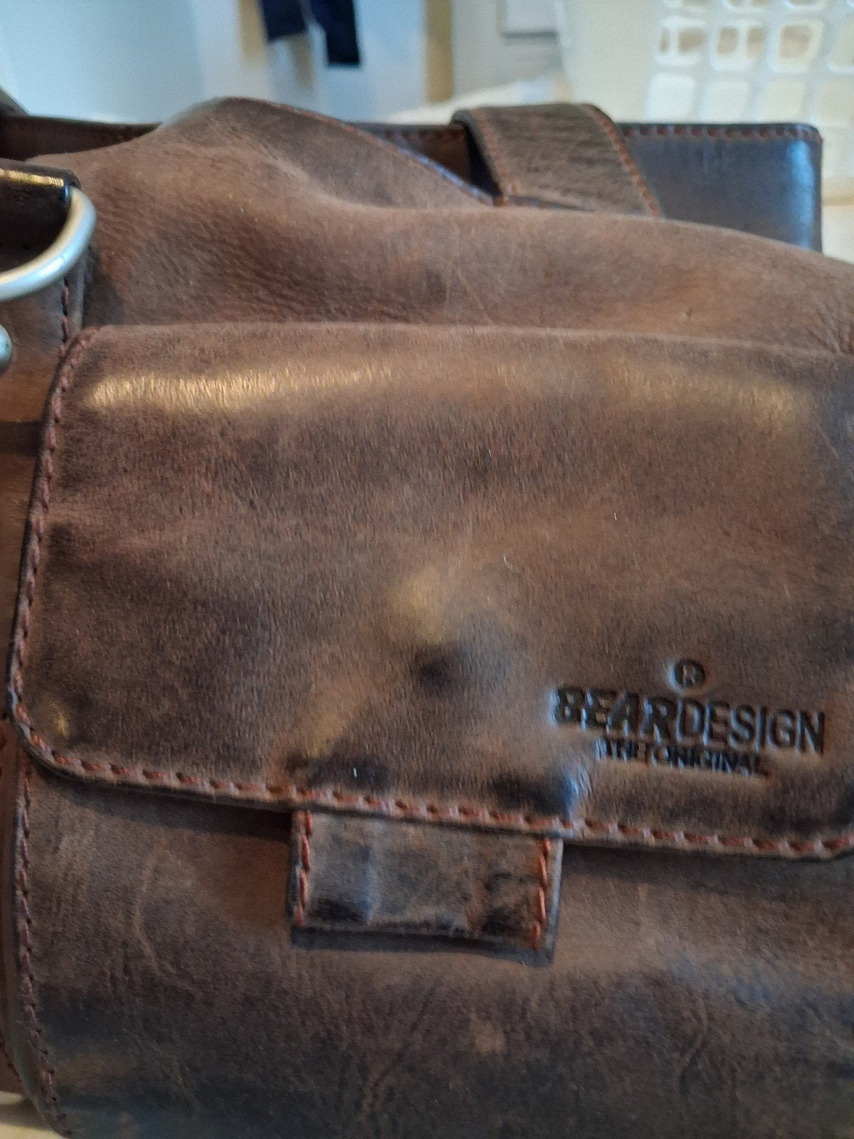 Bear Design leren handtas - Bruin, Ophalen of Verzenden, Gebruikt, Bruin, Handtas