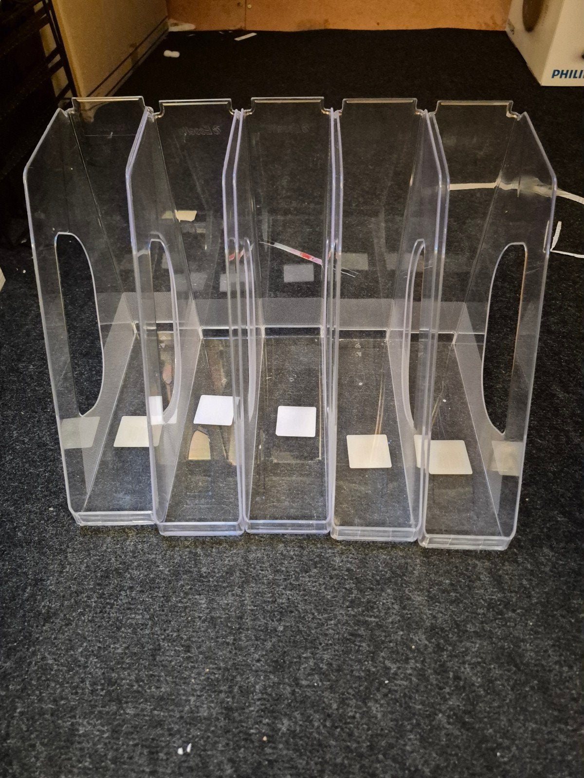 5 plastic lectuur bakken / opberg bak tijdschriften / krant, Ophalen