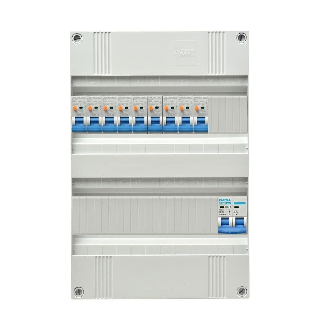1F groepenkast 9x aardlekautomaat B16A + HFDS. 2P, Verzenden, Nieuw