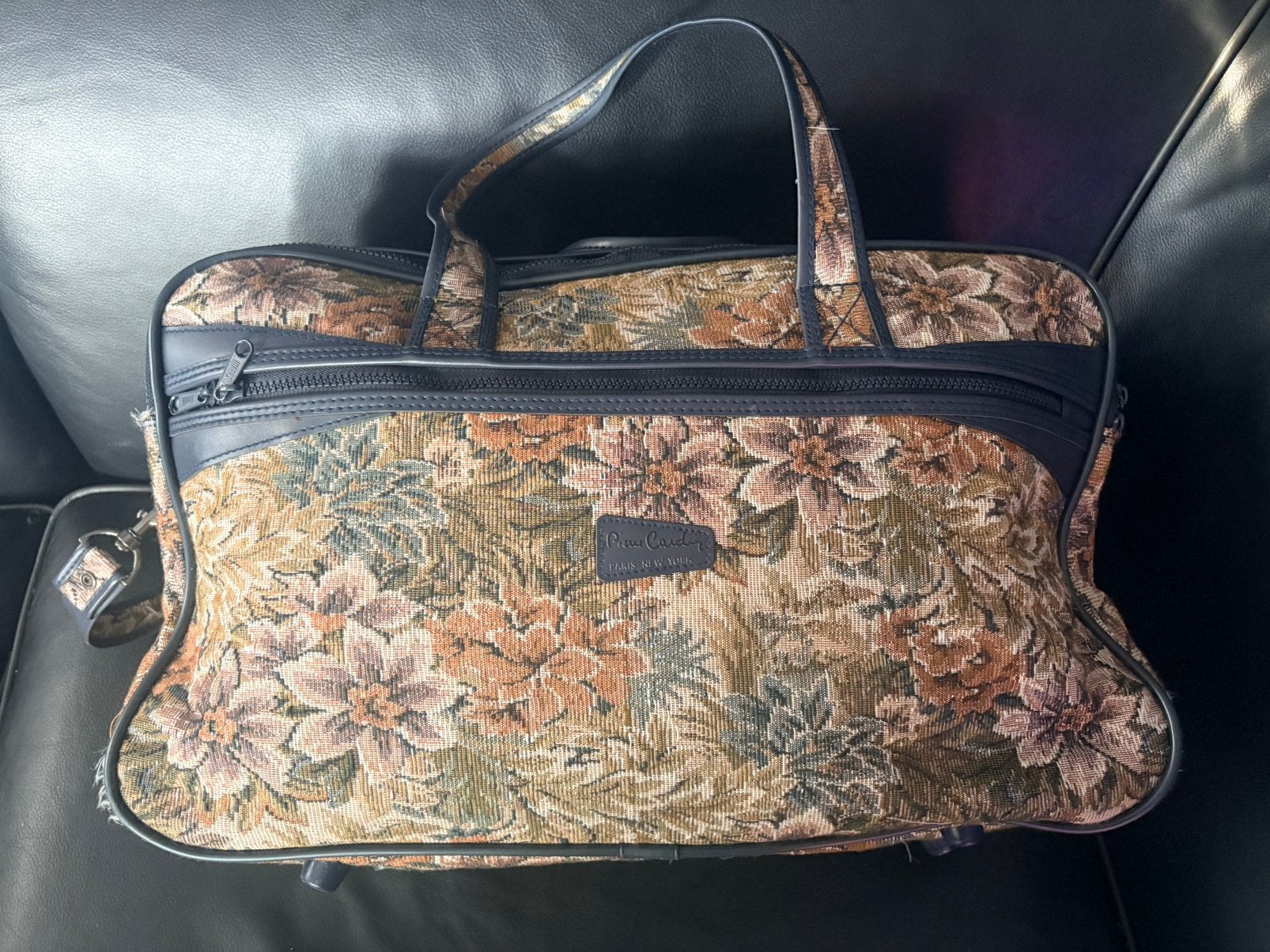 Vintage PIERRE CARDIN reistas jaren 90 bladeren wandtapijt, 40 tot 60 cm, 30 cm of meer, Bruin, Ophalen of Verzenden