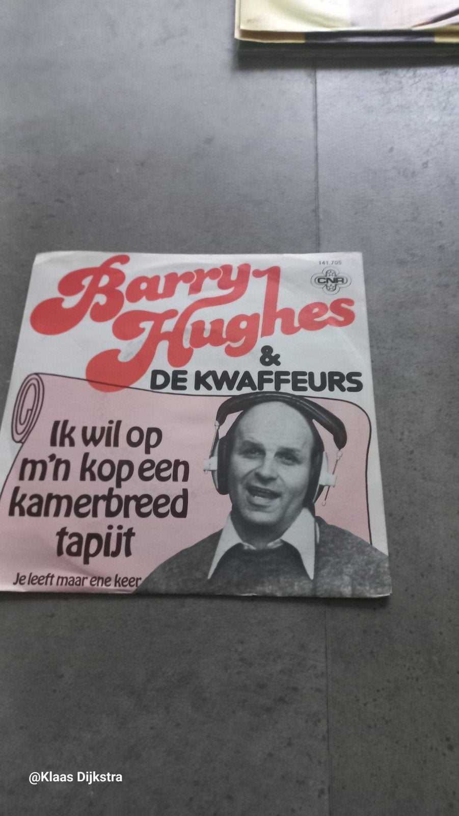 Barry Hughes & De Kwaffeurs - Ik wil op m'n kop een tapijt, Ophalen of Verzenden, Gebruikt, 7 inch