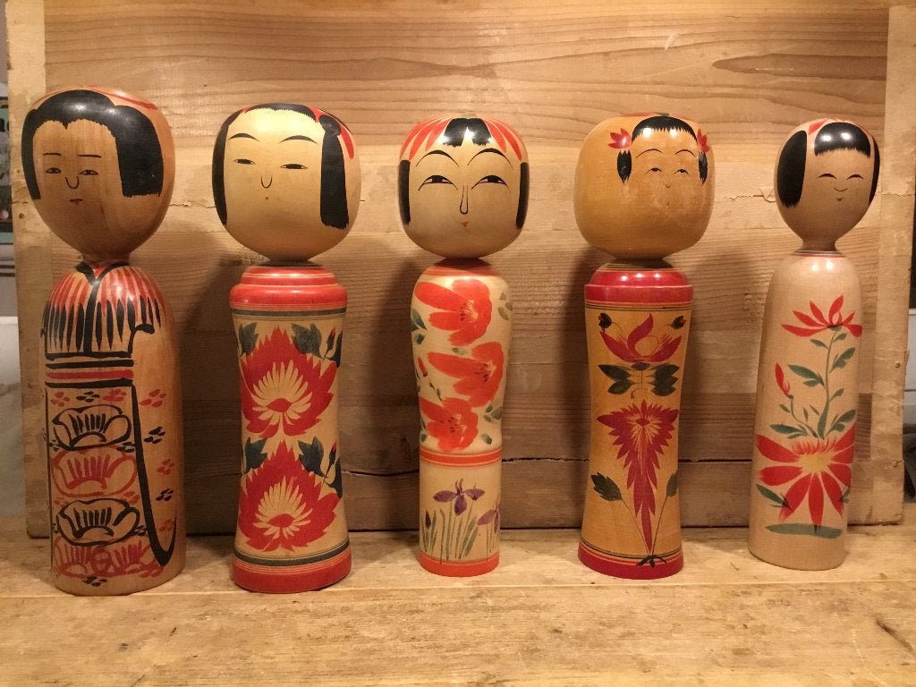 Japanse kokeshi poppen (€25 p/s, prijs is incl. verzending), Hout, Verzenden, Handgemaakt, Japan