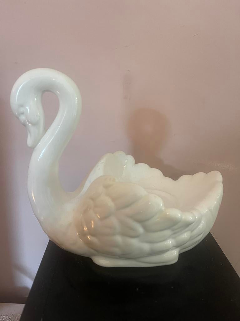 Vintage zwaan van wit keramiek, Antiek en Kunst, Ophalen of Verzenden