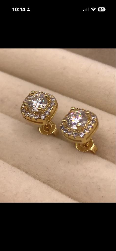 Gouden Moissanite Oorbellen met GRA Certificaat, Sieraden, Tassen en Uiterlijk, Ophalen of Verzenden, Zo goed als nieuw, Met edelsteen