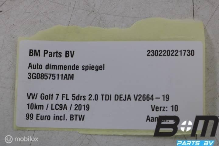 Auto dimmende spiegel VW Golf 7 FL 3G0857511AM, Gebruikt