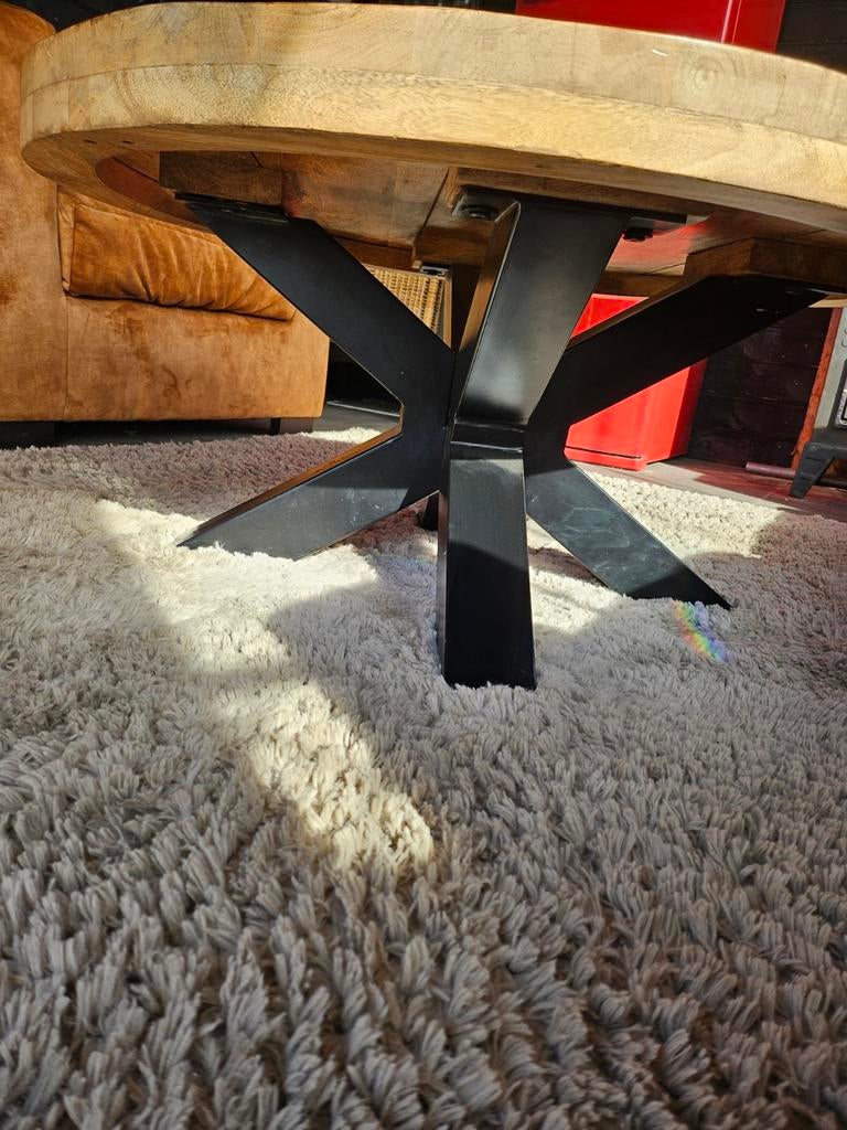 Mangohouten salontafel 90, Huis en Inrichting, Tafels | Eettafels, Ophalen, 50 tot 100 cm, Rond, 50 tot 100 cm