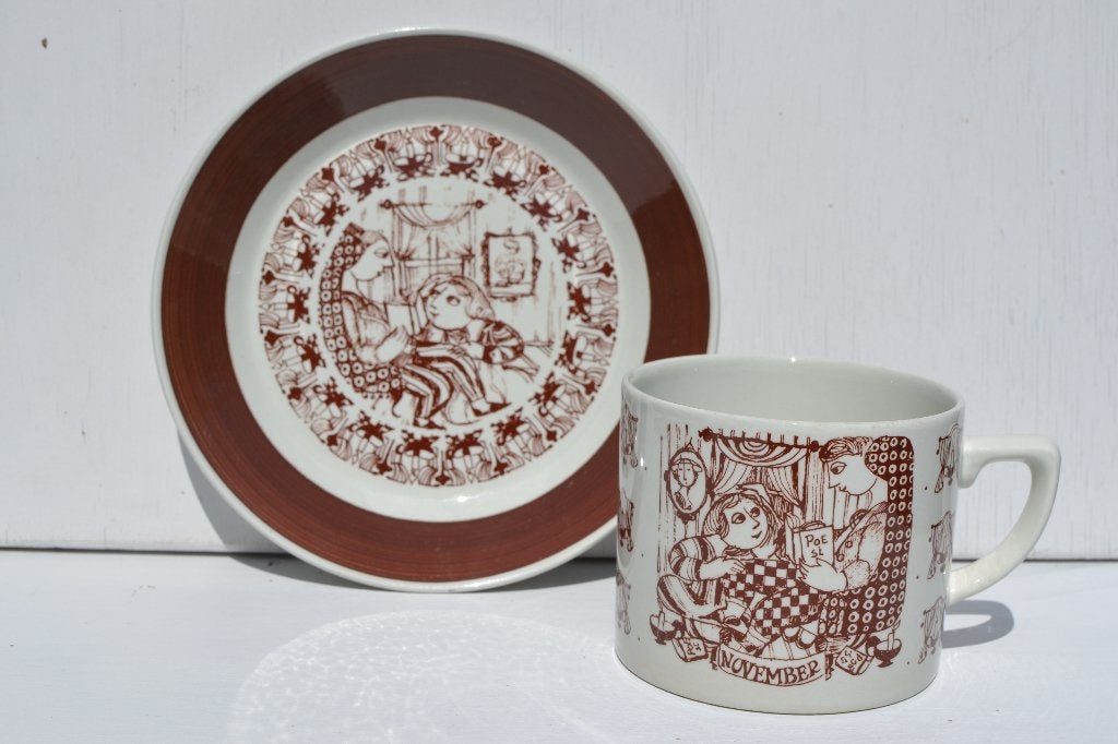 Bjorn Wiinblad Nymolle Denemarken 5 kop en schotels design, Huis en Inrichting, -, -, Ophalen of Verzenden, Overige stijlen