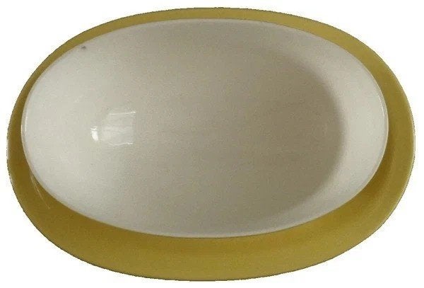 P. Regout Sphinx Maastricht Maas pastelgeel sauskom 20x14x, Verzenden