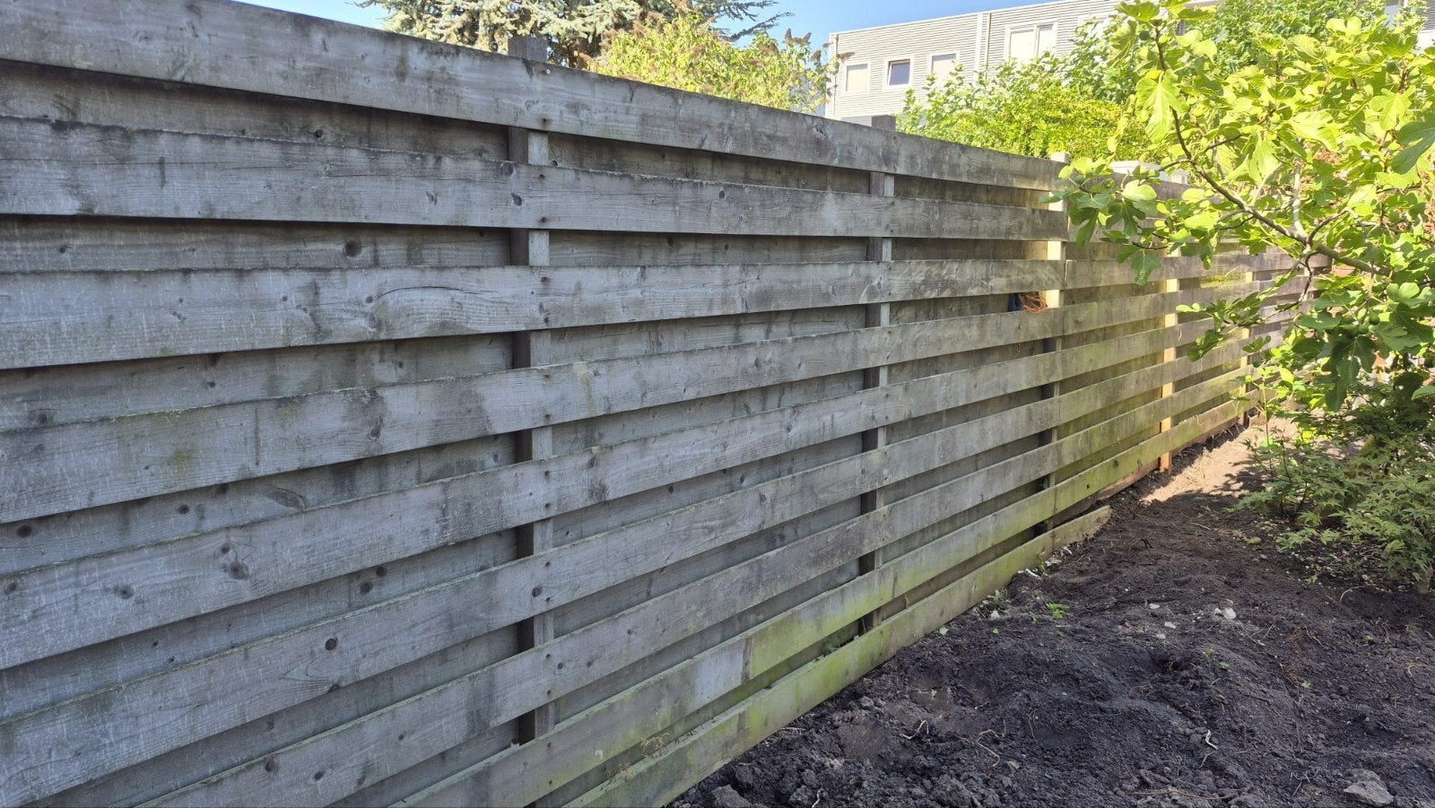 Schutting + palen. (gratis), Ophalen, 6 meter of meer, Hout, 1 tot 2 meter