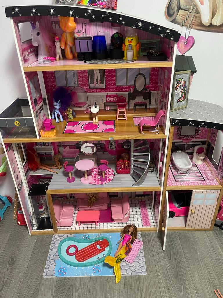 Kids craft sparkle mansion groot barbiehuis, Ophalen, Gebruikt, Meisje