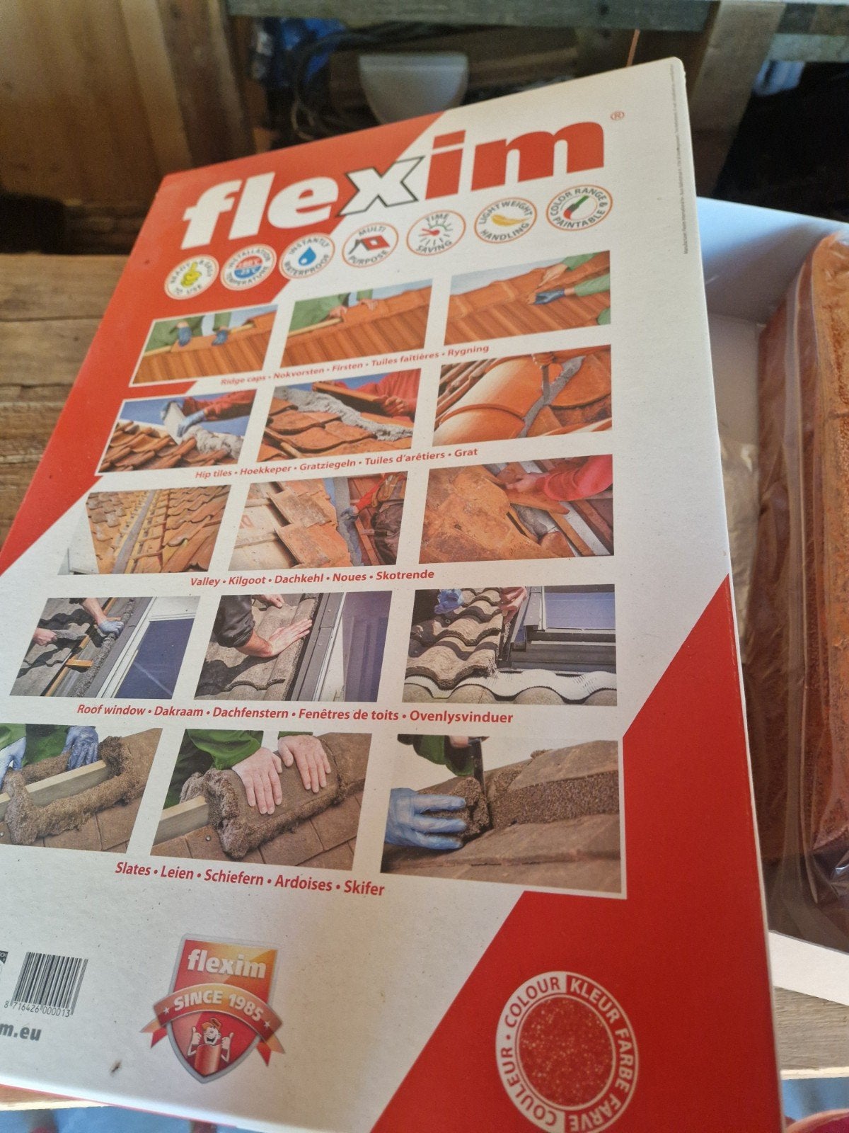 3 pakken Flexim Oranje dakmortel - Gratis af te halen, Doe-het-zelf en Verbouw, Ophalen