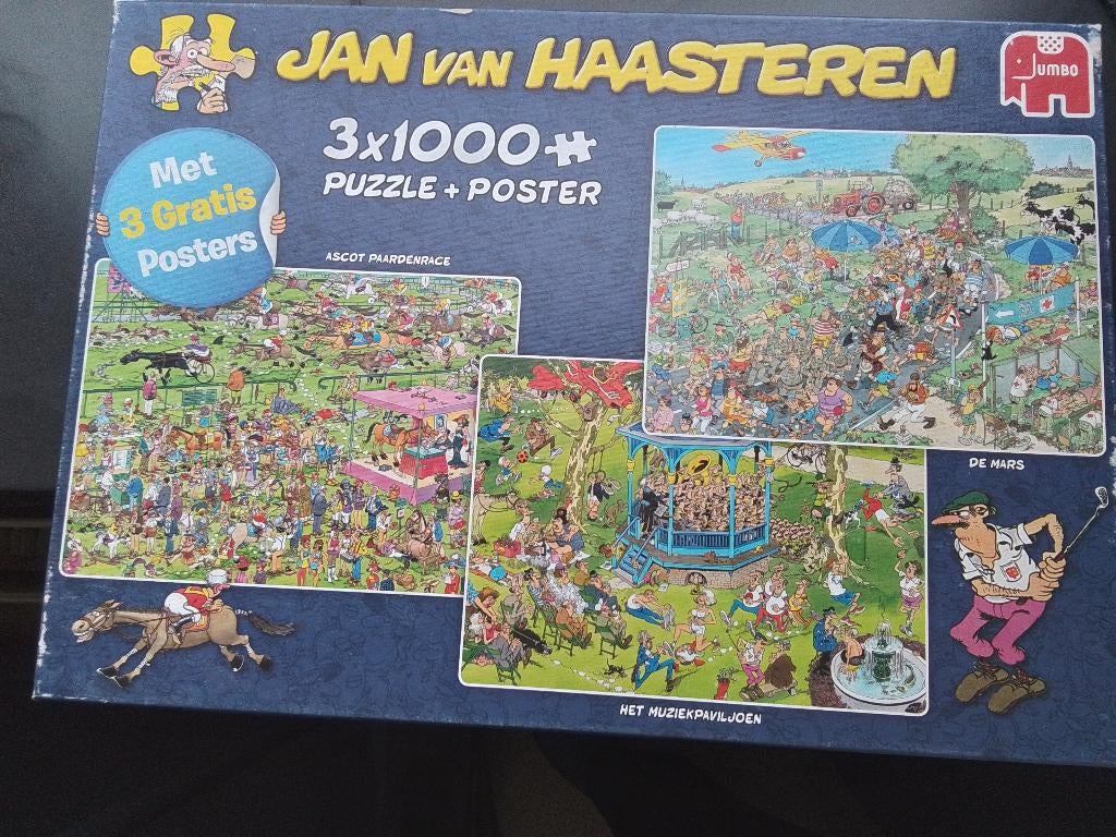 Jumbo Jan van Haasten puzzels, 3 puzzels van 1000 stukjes, Hobby en Vrije tijd, Denksport en Puzzels, Ophalen, 500 t/m 1500 stukjes
