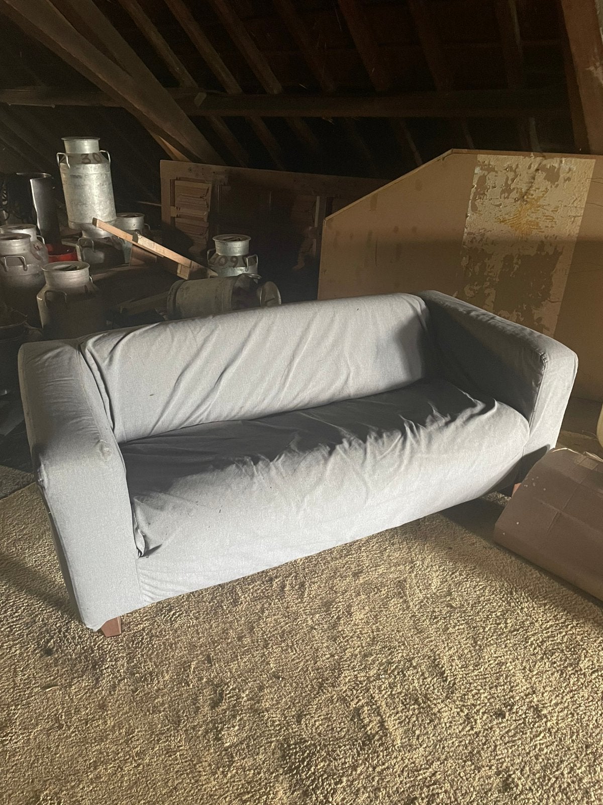 Ikea Klippan bank grijs, Ophalen, Gebruikt, 150 tot 200 cm, Tweepersoons