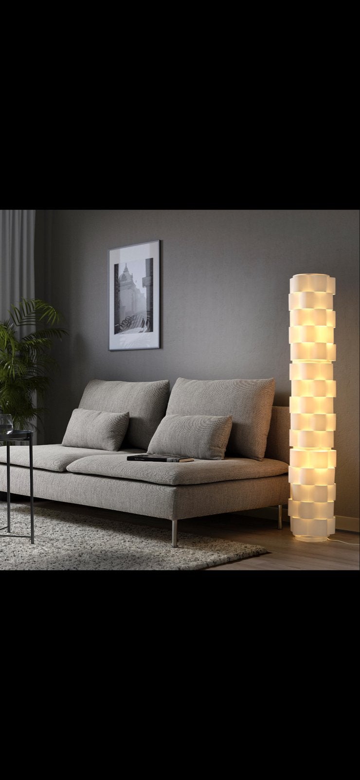 IKEA LÅGTRYCK — Staande lamp, wit, Ophalen, Kunststof, Gebruikt, E14 (klein)