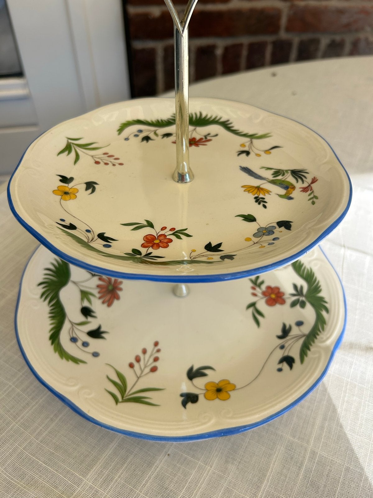 Gien Paradijsvogel etagère, Overige merken, Klassiek, Ophalen of Verzenden, Porselein