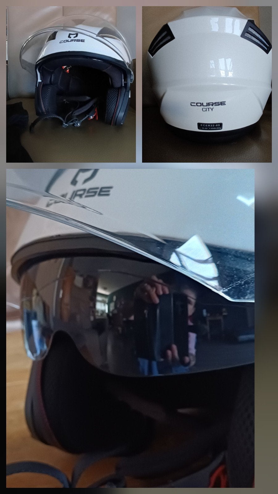 Course helm met zonnevizier ZGAN Maat L 59/60, Motoren, Overige merken, Heren, Jethelm, Ophalen of Verzenden