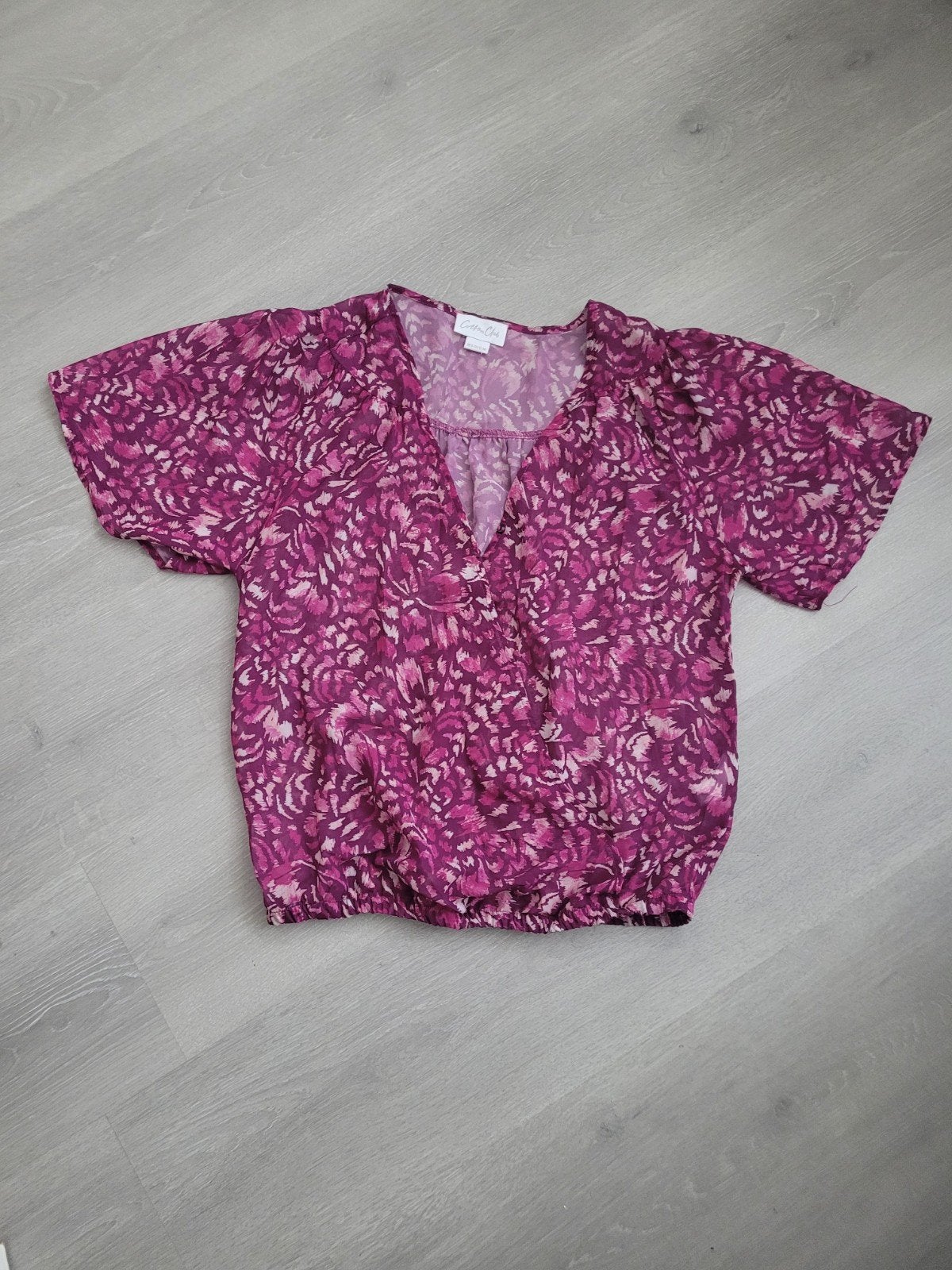 Luchtig blouse/top korte mouw Cotton Club, Kleding | Dames, T-shirts, Maat 38/40 (M), Paars, Ophalen of Verzenden, Zo goed als nieuw