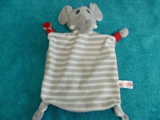 Olifant velours doekje lapje grijs /wit /rood van Mammoet, Ophalen of Verzenden, Zo goed als nieuw, Overige typen, Wasbaar