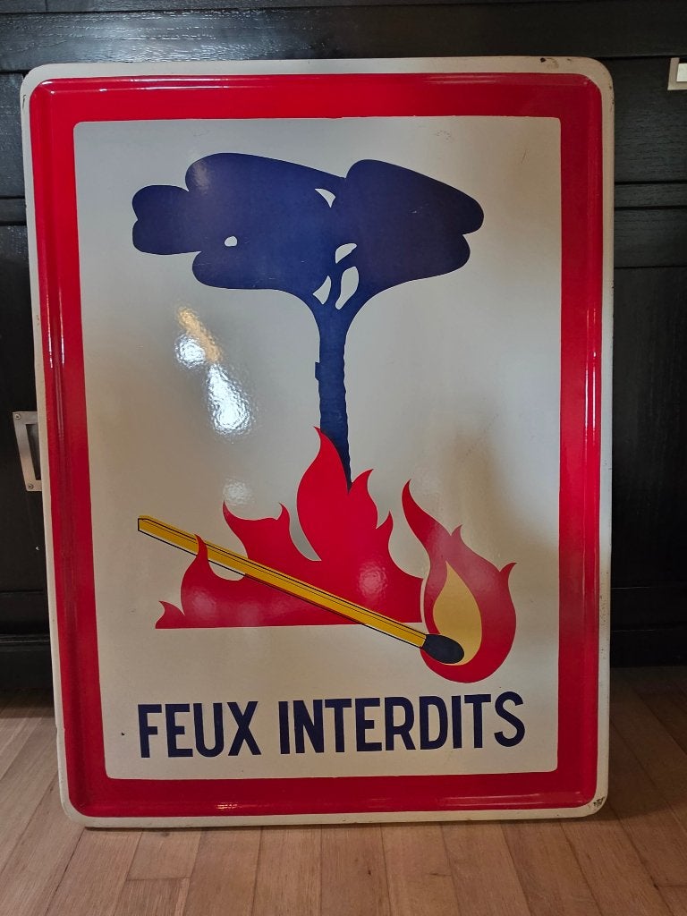 Emaille bord 'Feux Interdits', Antiek en Kunst, Ophalen of Verzenden