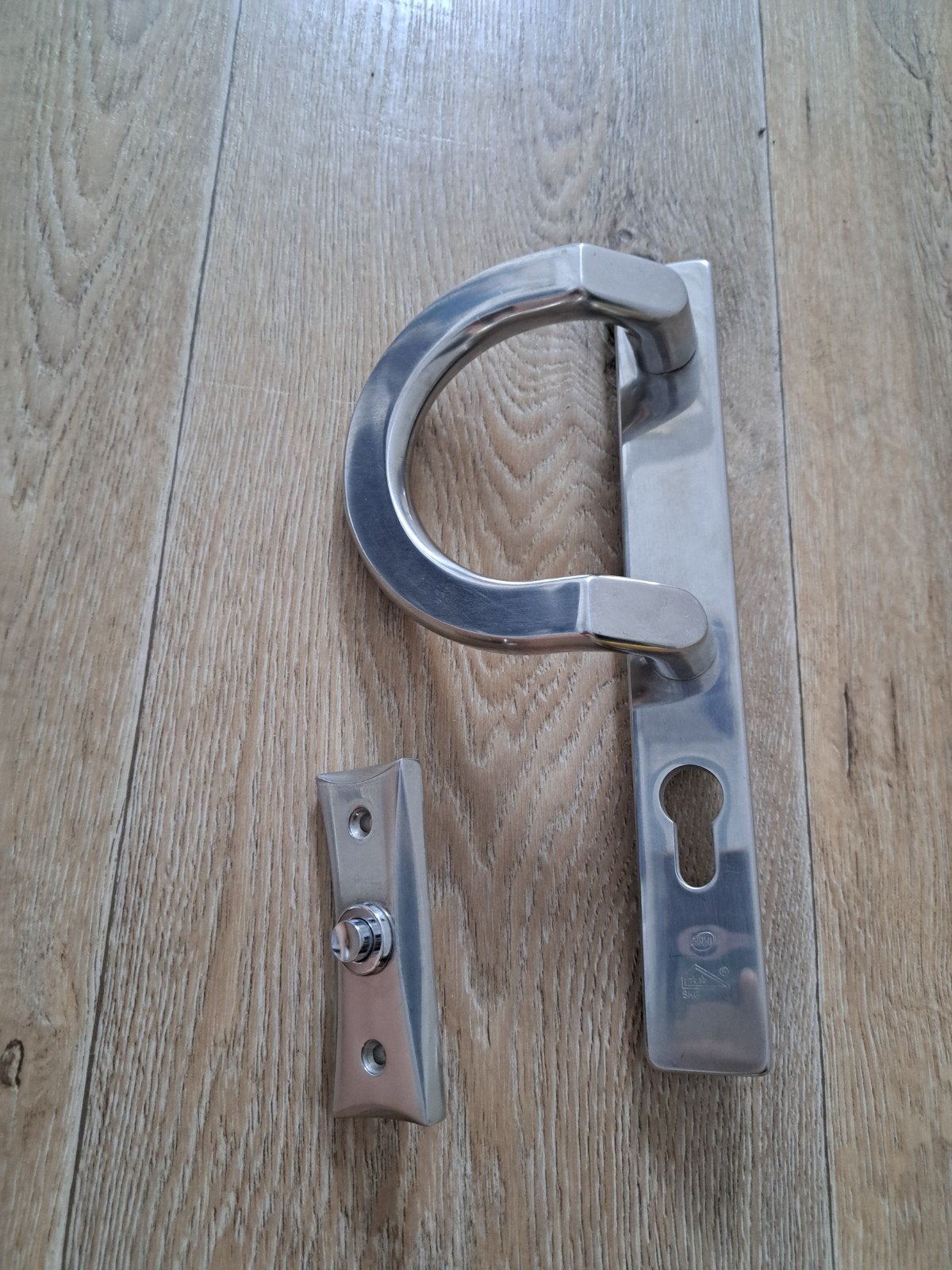 Deurbel zilver met bijpassend deurklink/kruk, Huis en Inrichting, Ophalen of Verzenden, Zo goed als nieuw