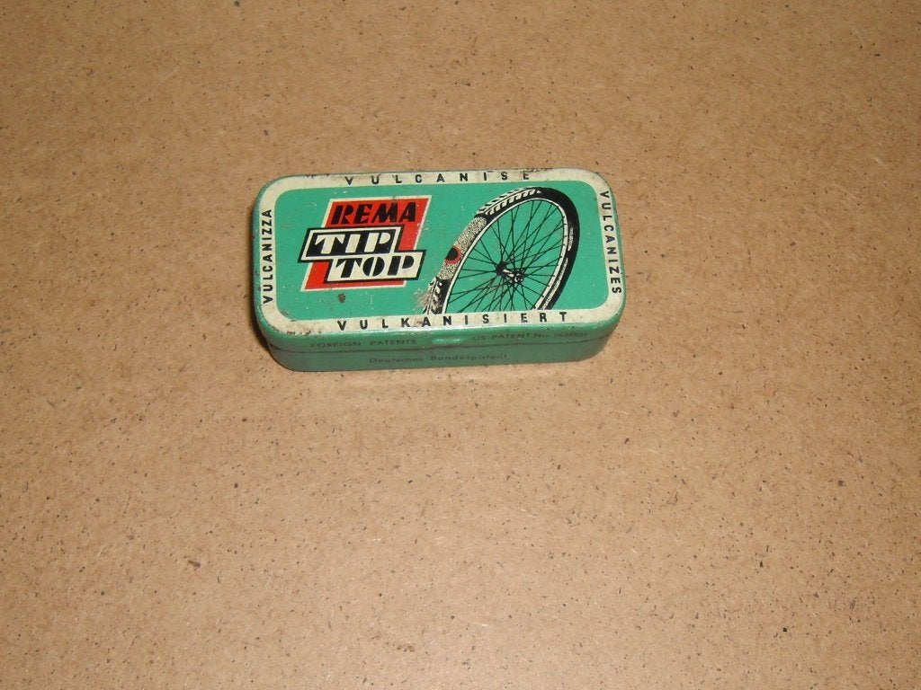 Antiek Rema tiptop blikje,fietsblik,leeg,made in Germany, Ophalen of Verzenden, Gebruikt, Verpakking