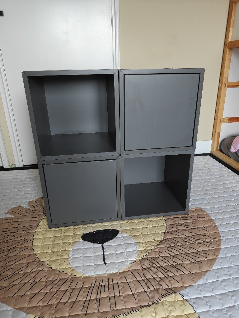 IKEA EKET vakkenkast / kubuskasten donkergrijs (set van 4), Ophalen, Minder dan 50 cm, Zo goed als nieuw, Minder dan 100 cm